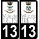 13 Trets logo sticker plate registration city black background