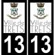 13 Trets logo sticker plate registration city black background