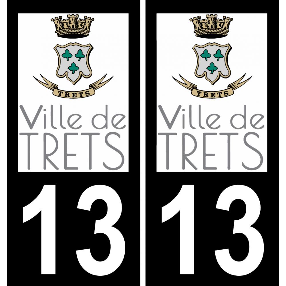 13 Trets-logo aufkleber plakette ez stadt schwarzer Hintergrund