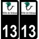 13 Velaux logo autocollant plaque immatriculation auto ville sticker fond noir