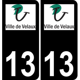 13 Velaux logo sticker plate registration city black background