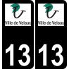 13 Velaux logo adesivo piastra di registrazione city sfondo nero