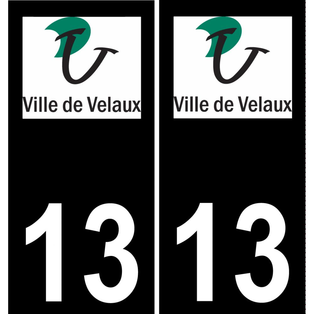 13 Velaux logo autocollant plaque immatriculation auto ville sticker fond noir