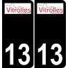 13 Vitrolles logo sticker plate registration city black background