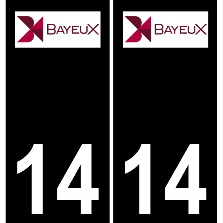 14 Bayeux-logo aufkleber plakette ez stadt schwarzer Hintergrund