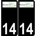 14 Blainville-sur-Orne logo adesivo piastra di registrazione city sfondo nero