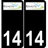 14 Blainville-sur-Orne logo sticker plate registration city black background
