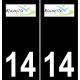 14 Blainville-sur-Orne logo sticker plate registration city black background