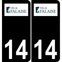 14 Falaise logo autocollant plaque immatriculation auto ville sticker fond noir