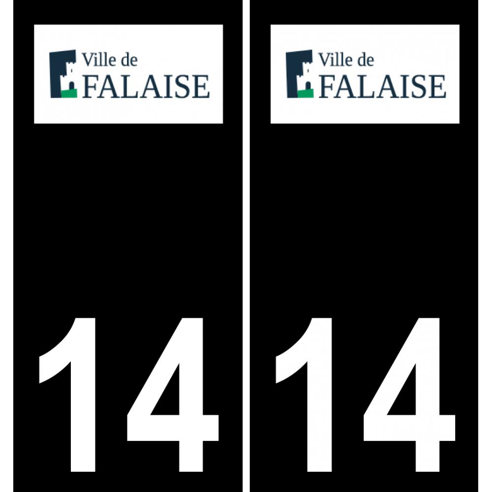 14 Falaise logotipo de la etiqueta engomada de la placa de registro de la ciudad fondo negro