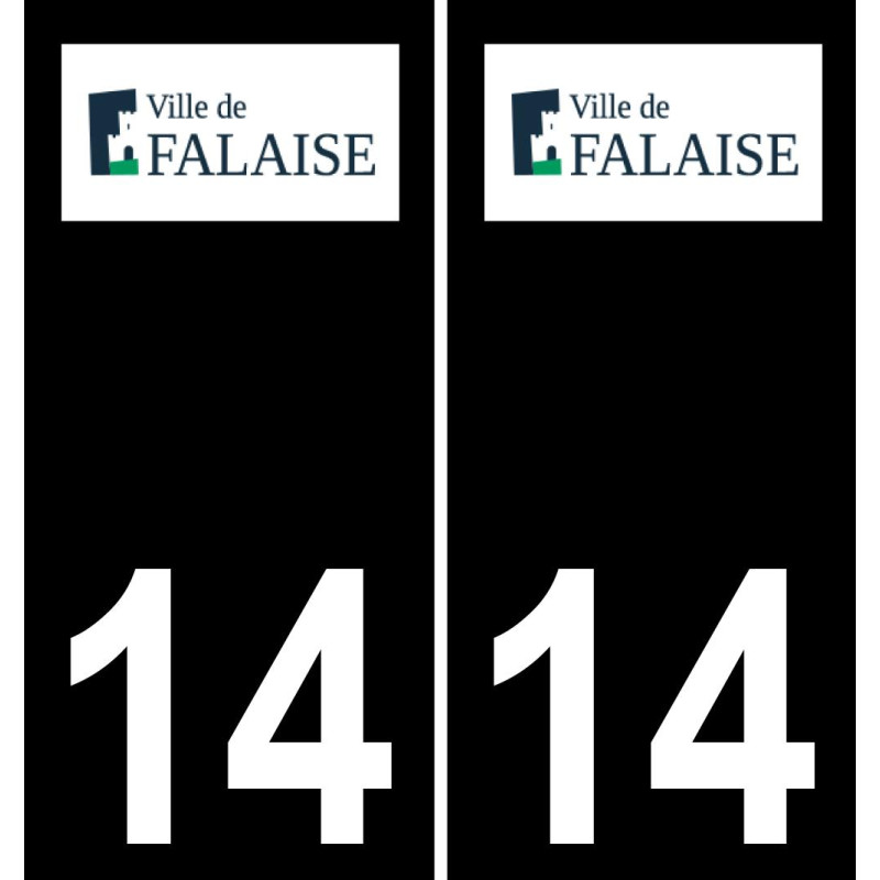 14 Falaise-logo aufkleber plakette ez stadt schwarzer Hintergrund