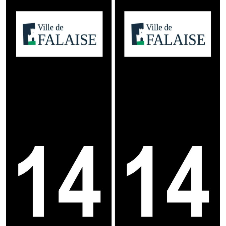 14 Falaise-logo aufkleber plakette ez stadt schwarzer Hintergrund