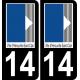 14 Hérouville-Saint-Clair logo autocollant plaque immatriculation auto ville sticker fond noir