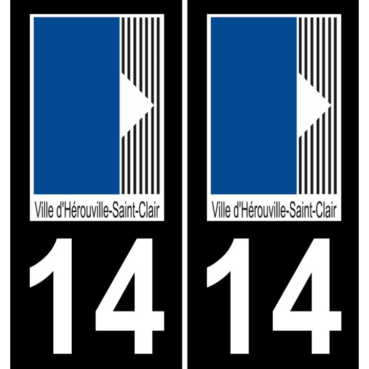14 Hérouville-Saint-Clair logo sticker plate registration city black background