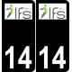 14 Ifs logo autocollant plaque immatriculation auto ville sticker fond noir