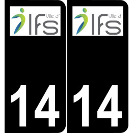 14 Ifs logo autocollant plaque immatriculation auto ville sticker fond noir