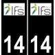 14 Ifs logo autocollant plaque immatriculation auto ville sticker fond noir