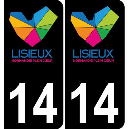 14 Lisieux-logo aufkleber plakette ez stadt schwarzer Hintergrund