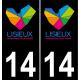 14 Lisieux logo adesivo piastra di registrazione city sfondo nero