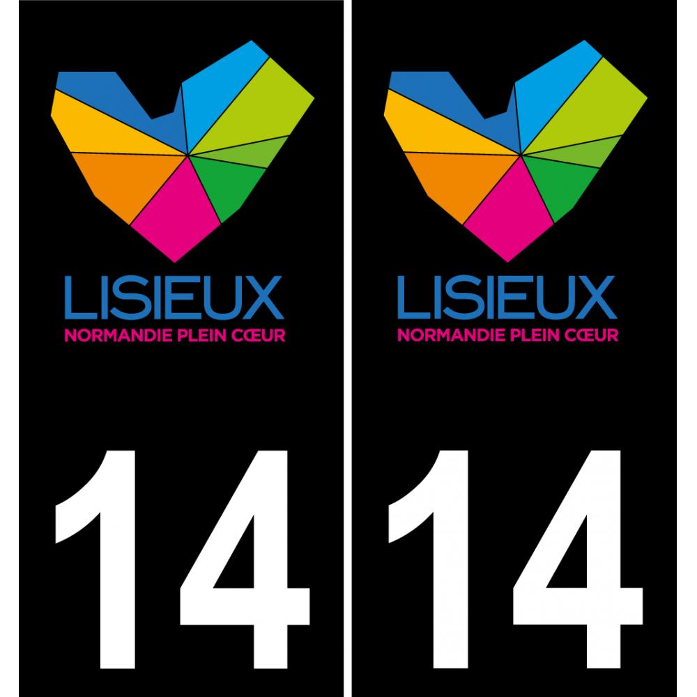 14 Lisieux-logo aufkleber plakette ez stadt schwarzer Hintergrund