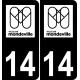 14 Mondeville logo adesivo piastra di registrazione city sfondo nero