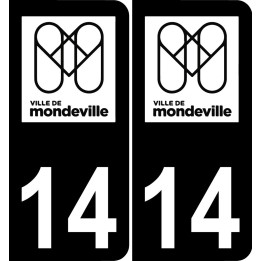 14 Mondeville logo sticker plate registration city black background
