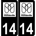 14 Mondeville logo adesivo piastra di registrazione city sfondo nero