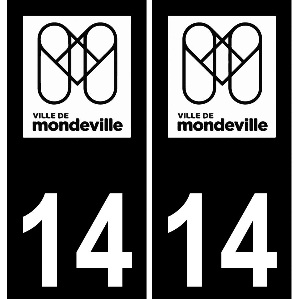 14 Mondeville logo adesivo piastra di registrazione city sfondo nero