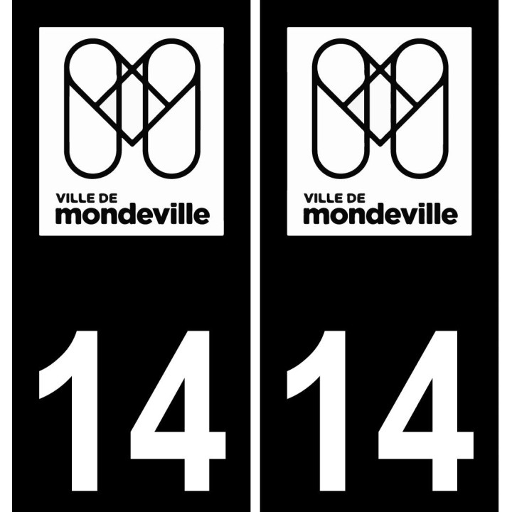 14 Mondeville-logo aufkleber plakette ez stadt schwarzer Hintergrund
