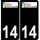 14 Vire-Normandie logo sticker plate registration city black background