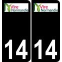14 Vire-Normandie logo sticker plate registration city black background