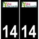 14 Vire-Normandie logo adesivo piastra di registrazione city sfondo nero