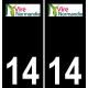 14 Vire-Normandie logo sticker plate registration city black background