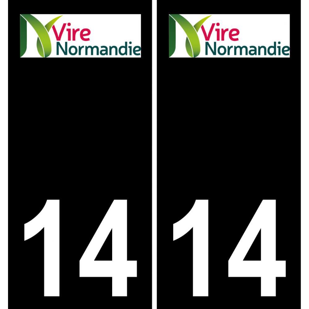 14 Vire-Normandie logo sticker plate registration city black background