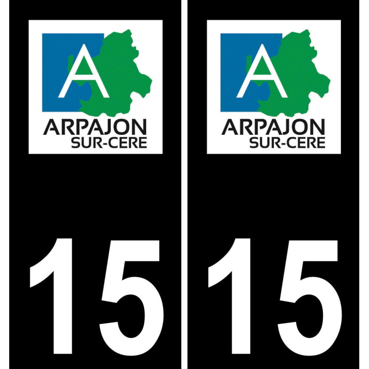 15 Arpajon-sur-Cère logo sticker plate registration city black background