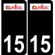 15 Aurillac logo sticker plate registration city black background