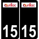 15 Aurillac logo autocollant plaque immatriculation auto ville sticker fond noir