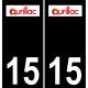 15 Aurillac logo sticker plate registration city black background