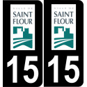 15 Saint-Flour-logo aufkleber plakette ez stadt schwarzer Hintergrund