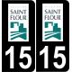 15 Saint-Flour logo sticker plate registration city black background