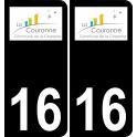 16 La Couronne logo sticker plate registration city black background