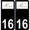 16 La Couronne-logo aufkleber plakette ez stadt schwarzer Hintergrund