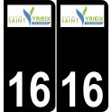 16 Saint-Yrieix-sur-Charente logo adesivo piastra di registrazione city sfondo nero