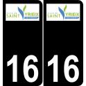 16 Saint-Yrieix-sur-Charente logo sticker plate registration city black background