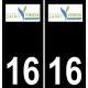 16 Saint-Yrieix-sur-Charente logo sticker plate registration city black background