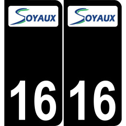16 Soyaux logo autocollant plaque immatriculation auto ville sticker fond noir