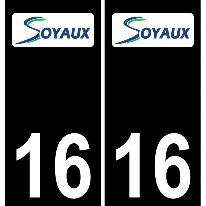 16 Soyaux-logo aufkleber plakette ez stadt schwarzer Hintergrund