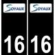 16 Soyaux logo adesivo piastra di registrazione city sfondo nero