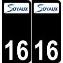 16 Soyaux logo sticker plate registration city black background