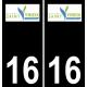 16 Saint-Yrieix-sur-Charente logo adesivo piastra di registrazione city sfondo nero